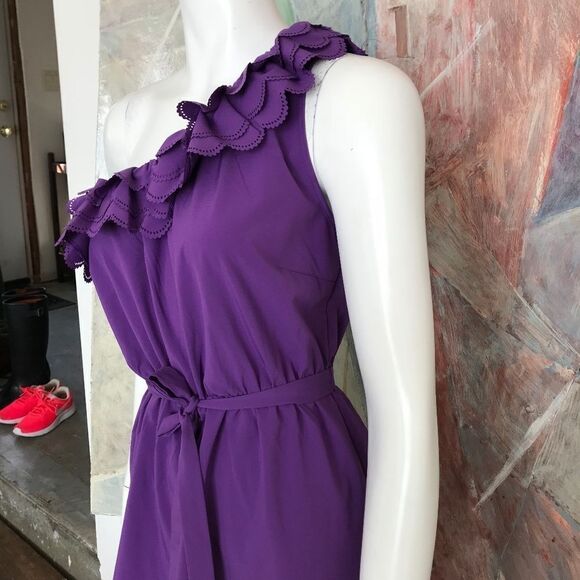 Delia's Purple One Shoulder Ruffle Dress SZ Small - Picture 5 of 8